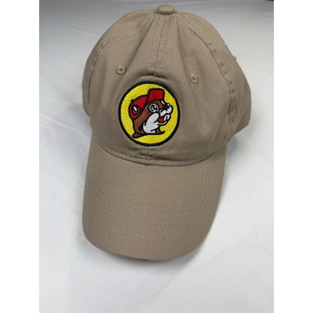 Buc-ee's Beaver Logo Dad Hat Khaki Tan Adjustable Baseball Cap Texas Souvenir